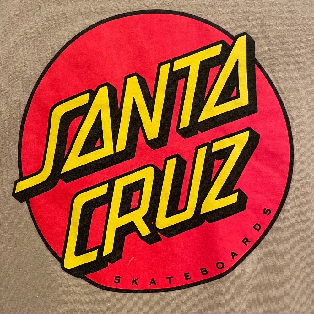 Men’s Sand Tan Santa Cruz Skateboards Tee Short Sleeve T-Shirt